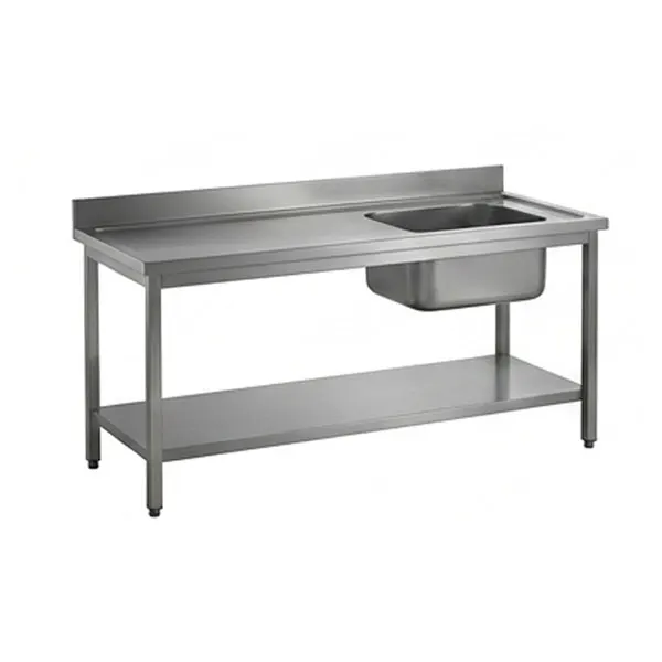 Bàn soạn inox kèm chậu rửa lệch trái / phải