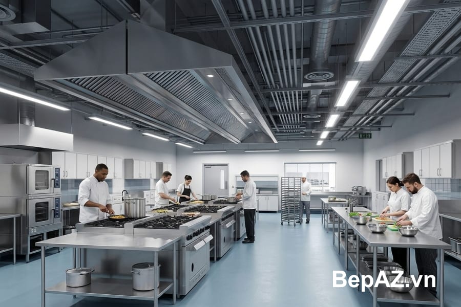 Diện tích bếp công nghiệp bao nhiêu là hợp lý