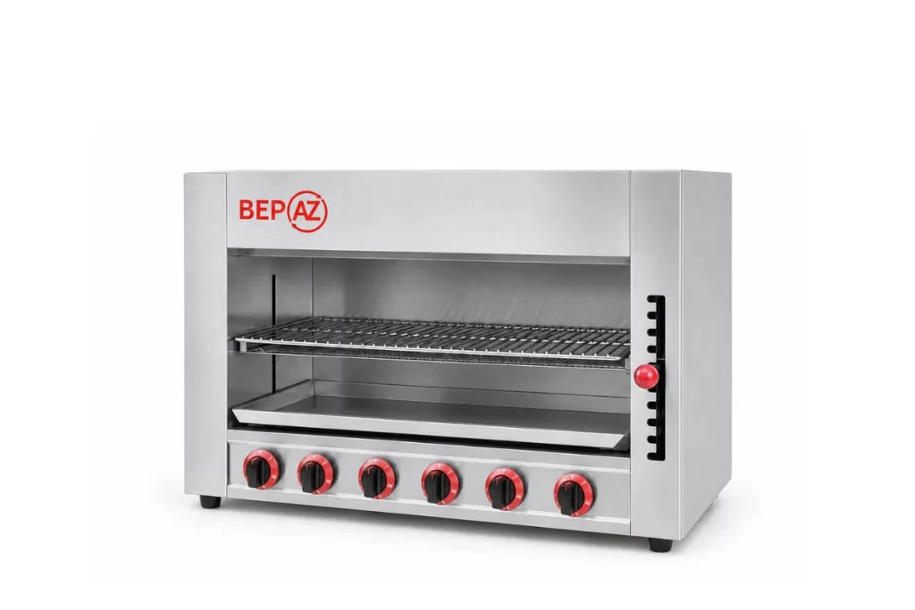 Bếp lò nướng Salamander BepAZ S6G 6 họng gas bán chạy cho quán bún chả, hải sản