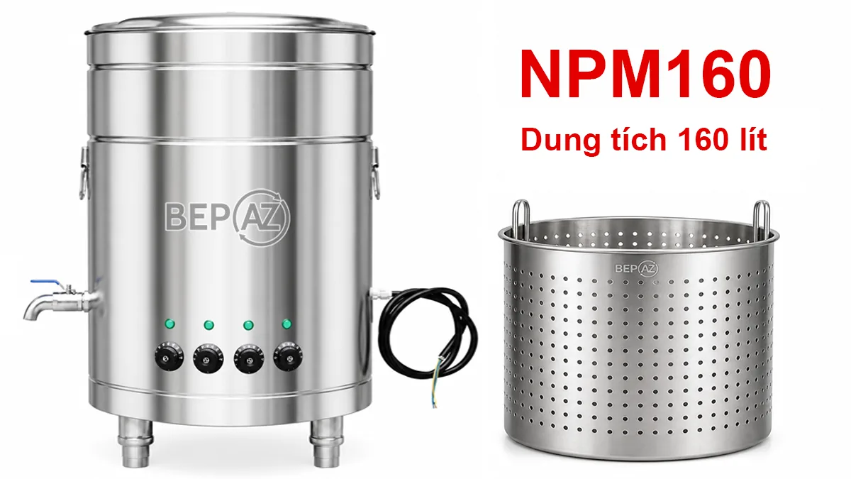Nồi hầm xương nấu phở 160 lít mâm nhiệt BepAZ NPM160