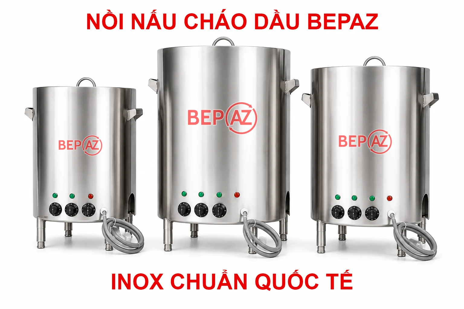 Thân nồi nấu cháo dầu BepAZ bằng thép không gỉ tiêu chuẩn thực phẩm