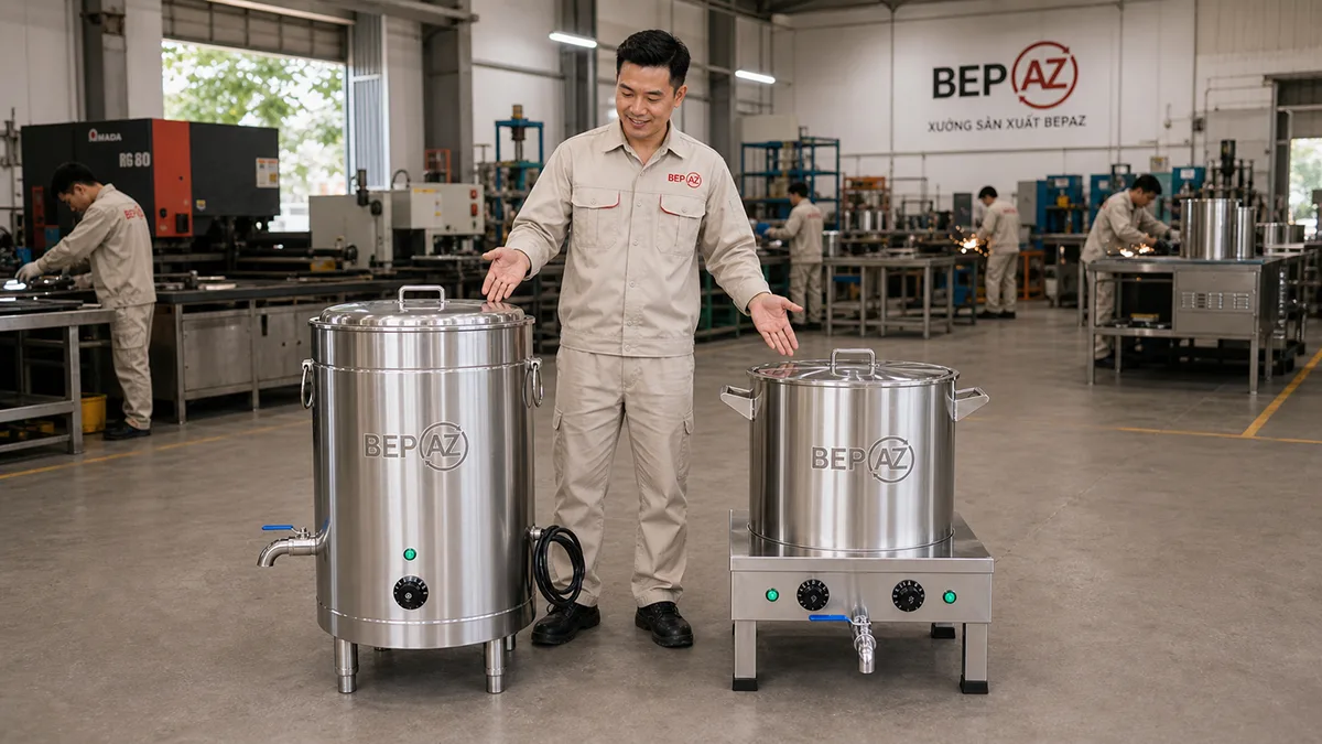 Nồi nấu nước lèo hầm xương 40L 50L BepAZ
