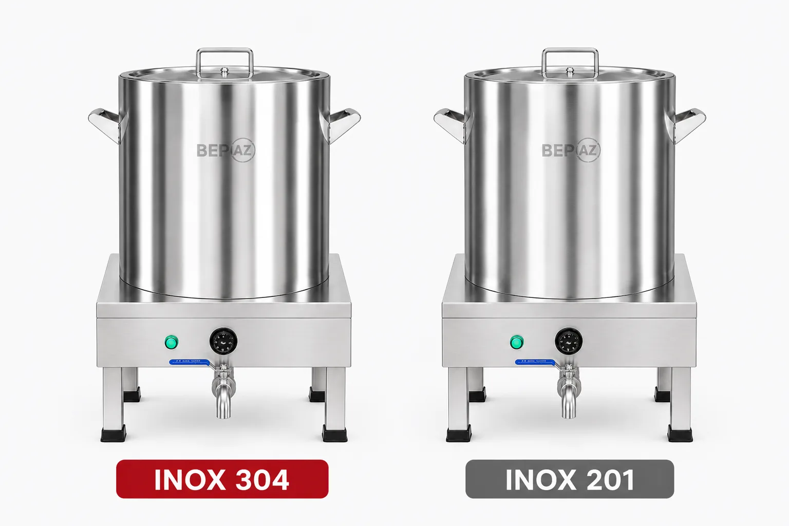 So sánh nồi nấu phở inox 304 và nồi nấu phở inox 201