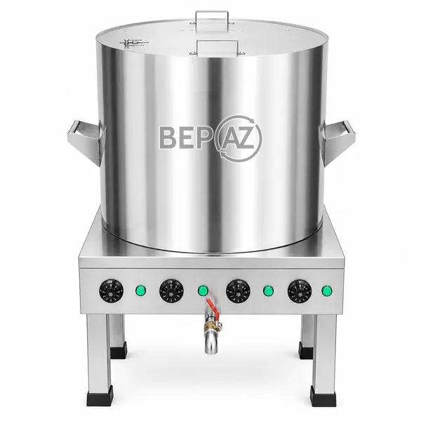 Nồi nấu phở thanh nhiệt 150 lít công suất 12kW, điện 380V cho bếp công nghiệp, BepAZ - NPT150