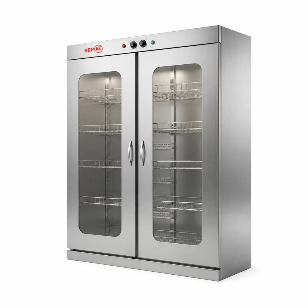 Tủ sấy bát cánh kính 2 cánh BepAZ nền trắng