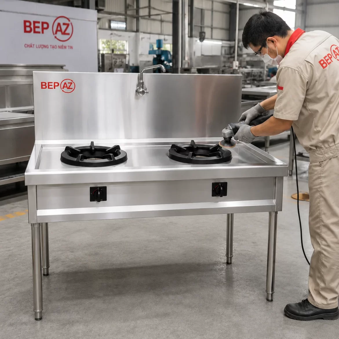 Gia công bếp Á công nghiệp BepAZ theo yêu cầu