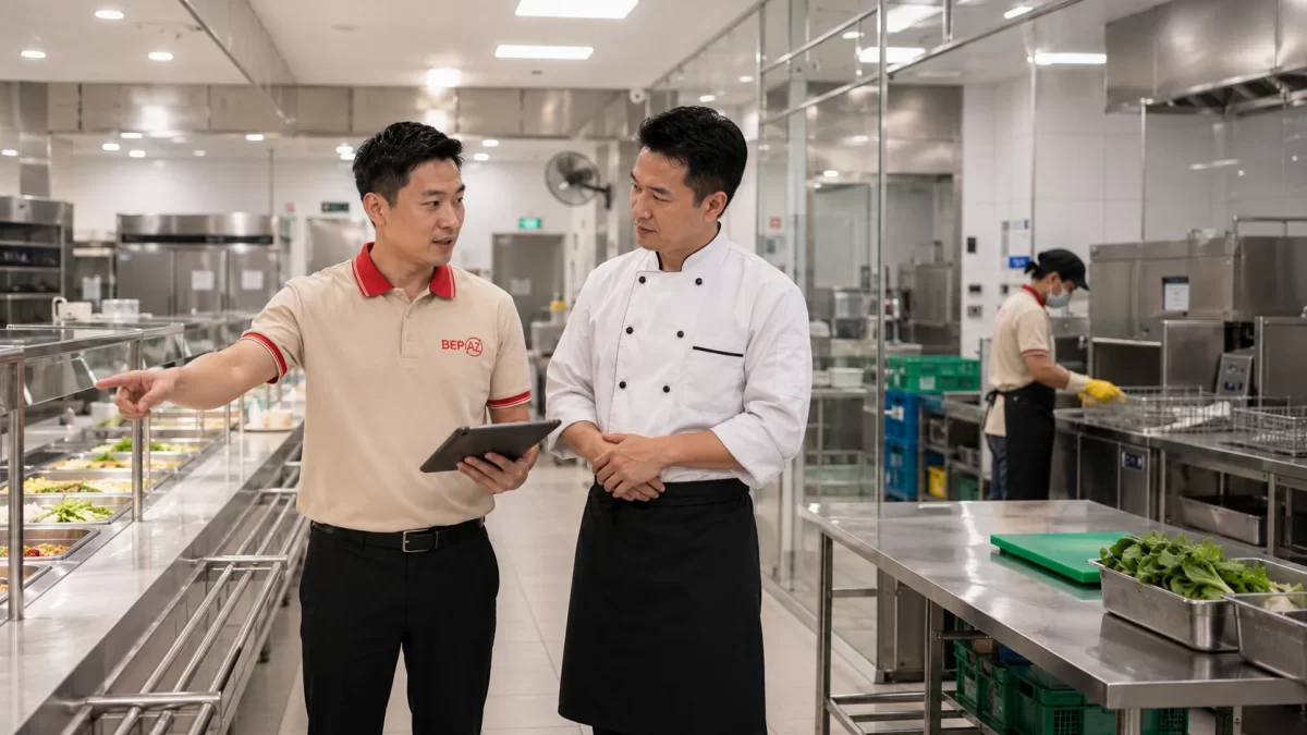 BepAZ tư vấn bếp công nghiệp cho trường học bệnh viện căn tin