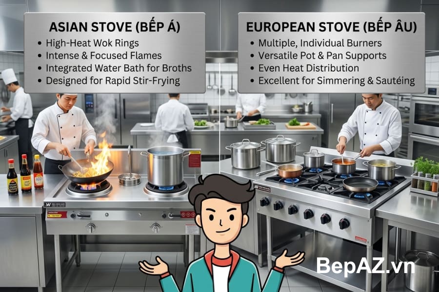 So Sánh Bếp Á Và Bếp Âu: Nên Chọn Loại Nào Cho Phù Hợp Mô Hình?