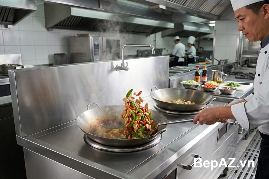 Bếp Từ Công Nghiệp Mặt Lõm Tương Lai Của Nhà Hàng Không Dùng Gas